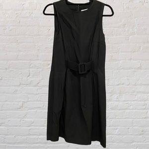 •2/$40• VTG 90s Sleeveless Black Dress with Faux Belt By Scarlett